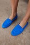 Vanessa Women's Blue Genuine Leather Suede Ballerinas - 6