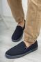 Navy Blue Men's Mesh Summer Sports Cloth Shoes - 3