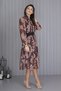 Happy Boutique Women's Brown Belted Leopard Print Chiffon Dress Apcx04 - 2