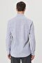 Men's Anthracite Slim Fit Narrow Cut Button Collar Linen Look 100% Cotton Flared Shirt - 7