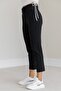 Women's High Waist Belted Trousers Qns040 - Black - 3