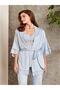 Women's Combed Cotton Lace Dressing Gown Pajama Set - 2810