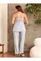 Women's Combed Cotton Lace Dressing Gown Pajama Set - 2810 - 3