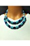 Navy Blue Jasper And Turquoise Necklace