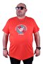 Big Size Men's Zero Collar T-Shirt Summer 23119 Pomegranate Flower