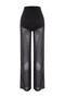 Black Wide-Leg Lined Glitter Knitted Mesh Trousers Tprss23Pl00036 - 8