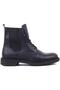 - Navy Blue Leather Lace-Up Men's Boots 102-3516-7457