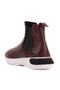 - Burgundy Leather Zipperless Men's Chelsea Boots 102-061-He958 - 4