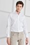 Men's White Slim Fit Narrow Cut Hidden Button Collar 100% Cotton Shirt