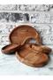 Snack Serving Plate 4 Piece Set Breakfast Bowl Beech - 3