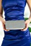Platinum Glitter Evening Dress Bag Portfolio Clutch Bag - 2
