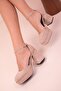 Skin Suede Women's Classic Heeled Shoes 17026 - 4