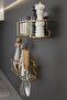 Spice Rack Set of 2 Gold Metal Kitchen Shelf Bathroom Shelf Salt Shaker Hanger with Adhesive Hooks - 5