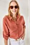 Women's Onion Shell Sleeve Folded Linen Shirt GML-19000825 - 4