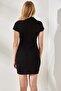 Women's Black High Collar Bat Mini Dress ELB-19001858 - 6
