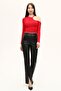 Red Shoulder Detailed Crop Blouse - 4