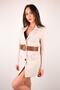 Women's Gold Double Square Ellipse Buckle Belt Double Bridge Belt Waist Belt Coat Belt Dress Belt - 2