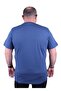Large Size Men's Crew Neck T-Shirt Crazy 23116 Indigo - 2