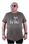 Plus Size Men's Crew Neck T-Shirt California 23120 Khaki