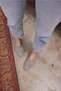 Vanessa Women's Gray Genuine Leather Suede Ballerinas - 6