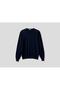 Men's Navy Blue Crew Neck Cotton Sweater - 5