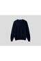 Men's Navy Blue Crew Neck Cotton Sweater - 7