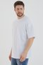 Men's Oversize Plain T-shirt Cotton Fabric White Color - 2