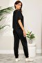 Unisex Woman One Line Printed Top Bottom Tracksuit Set - 3