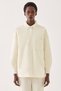 Trevor Comfortable Fit Shirt Collar Standard Size Ecru Color Women's Coat - 2