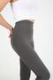 Women's Grey High-Waist, Elastic Waist, Shaping / Sculpting , Opaque, Knit Sports Leggings (1 Size Slimming) - 3