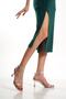 Women's Silver Metallic Single Strap Heeled Sandals Shoes
