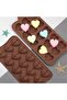 Silicone Diamond Heart Chocolate Mold 3D Candle Soap Cake Ice Mold 15 Piece Scented Stone Epoxy Mold