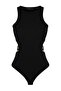 Siyah Aksesuarlı Pencere/Cut Out Detaylı Çıtçıtlı Örme Body TPRSS23BD00044 - 7