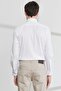Men's White Slim Fit Narrow Cut Hidden Button Collar 100% Cotton Shirt - 5
