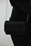 Black Breasted Lurex Women's Evening Dress Portfolio Bag - 3