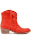 - Red Leather Zipperless Women's Summer Boots 105-2596-Venus