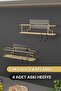 Spice Rack Set of 2 Gold Metal Kitchen Shelf Bathroom Shelf Salt Shaker Hanger with Adhesive Hooks - 3