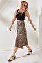 Women's Leopard Mink Wrap Skirt ETK-19000154 - 3