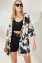 Women's Stone Black Tasseled Loose Knitted Kimono KMN-00000056 - 3