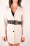 Women's Gold Double Square Ellipse Buckle Belt Double Bridge Belt Waist Belt Coat Belt Dress Belt - 3
