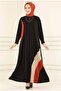 Wonderful Stripe Detailed Self-Pleated Sandy Dress
