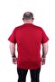 Large Size Crew Neck T-Shirt Tropical 23114 Claret Red - 2