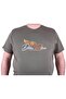 Large Size Crew Neck T-Shirt Wings 23112 Khaki - 3