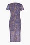 Blue Printed Short Sleeve Crew Neck Fitted Flexible Midi Tulle Pencil Dress TWOSS23EL01791 - 8