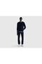 Men's Navy Blue Crew Neck Cotton Sweater - 2