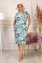 Women's Crew Neck Plus Size Dress Aysl43 - Blue - 2