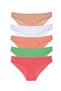 5 Piece Super Eco Set Lycra Women's Slip Panties Skin White Powder Green Fuchsia - 2
