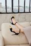 Fara Gold Detailed Stiletto Black Suede 10 cm Women's Stiletto, High Heels - 6