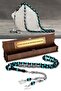 Men's Gift Letter Tasseled Amber Rosary, Named Rosary Claret Red Green
