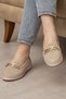 Orthopedic Daily Soft Women's Skin Perforated Buckle Ballerina Shoes